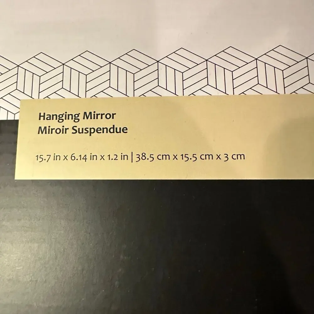 Short Stories Halland Hanging Mirror Oval NIB New in Box NWT Gold metal frame